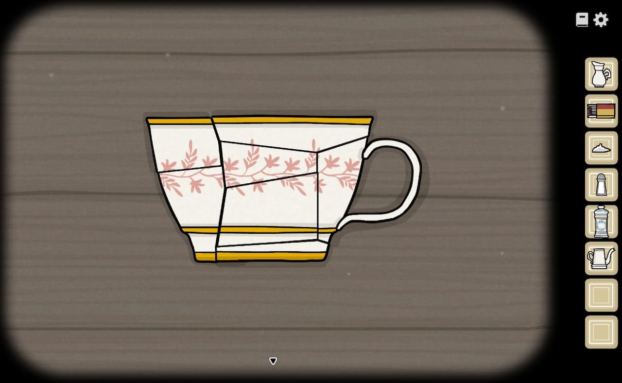 Broken teacup pieces