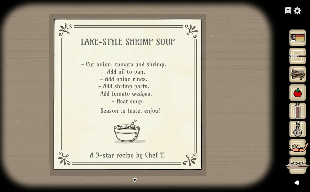 Dinner soup recipe note