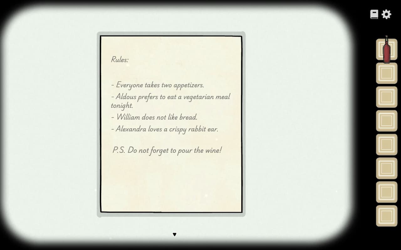 Dinner starter preference note
